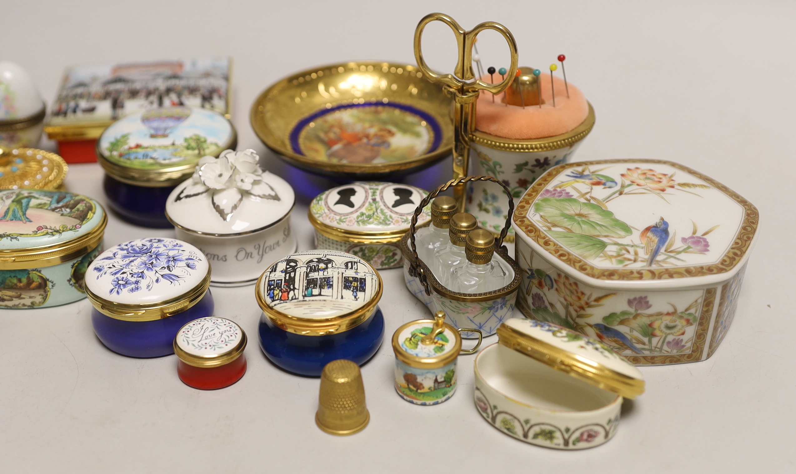 A group of Halcyon Days ornaments etc